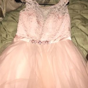 light pink short party dress